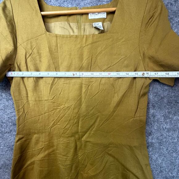 Vintage Collection Point of View Dress Womens 8 Mustard Mod Chic Scandi Minimal - Picture 5 of 5